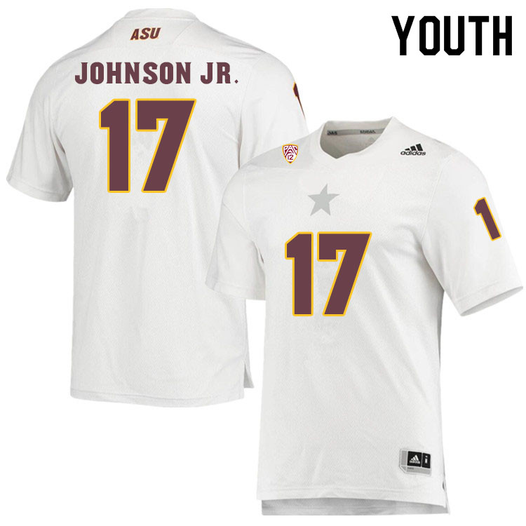 Youth #17 Chad Johnson Jr. Arizona State Sun Devils College Football Jerseys Sale-White - Click Image to Close